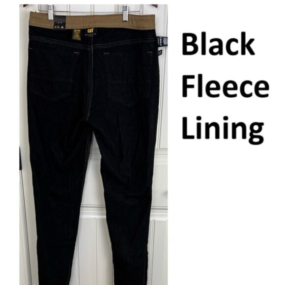 CAT Caterpillar Men's Brown Fleece-Lined Canvas Work Pants Size 32 x 34 - Picture 2 of 12